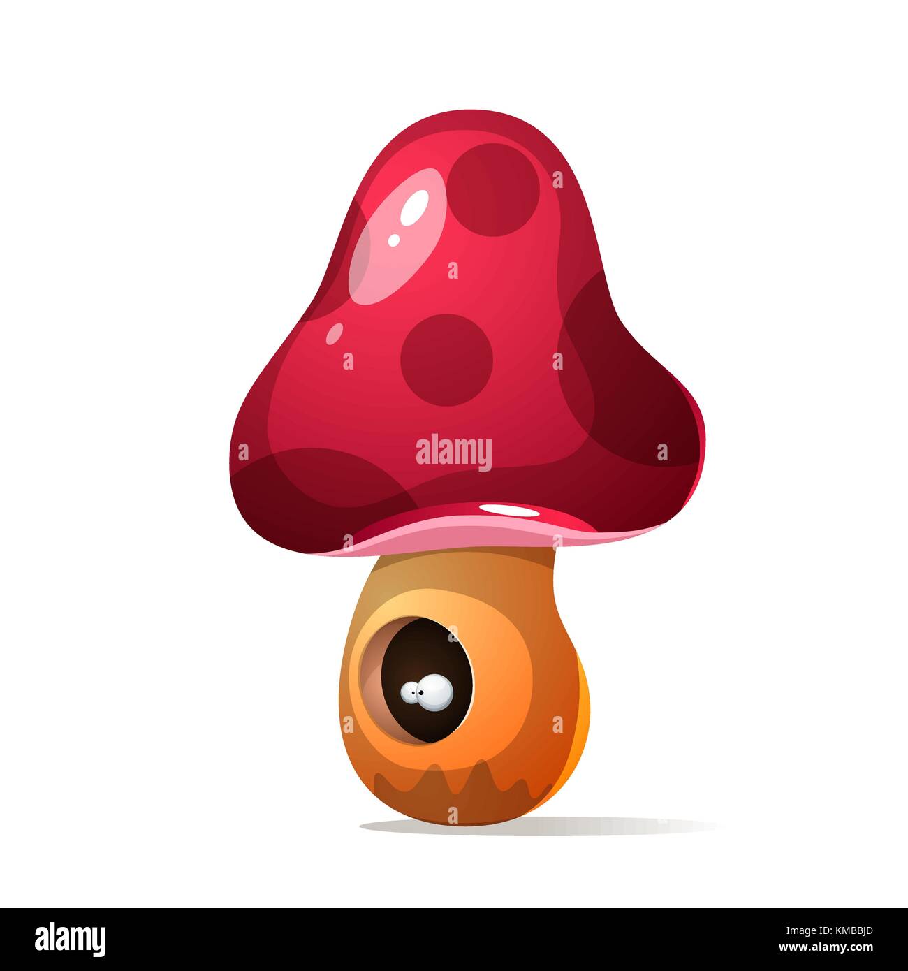 Cartoon funny. cute eye mushroom illustration Stock Vector Image & Art