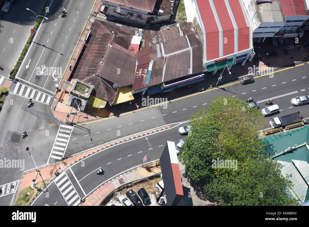 View of the harbour of George Town from the 66th Floor of the Komtar Tower Stock Photo