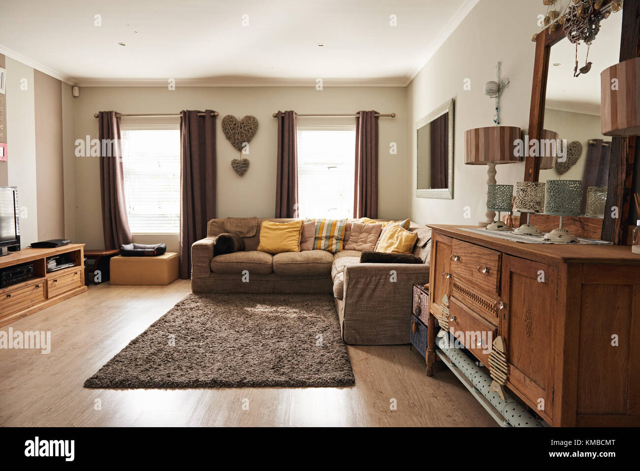 Interior of the living room of a suburban home Stock Photo