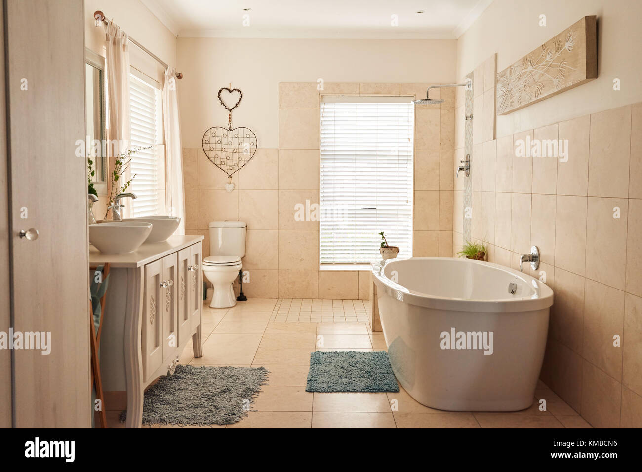 Interior of the stylish bathroom in a contemporary home Stock Photo