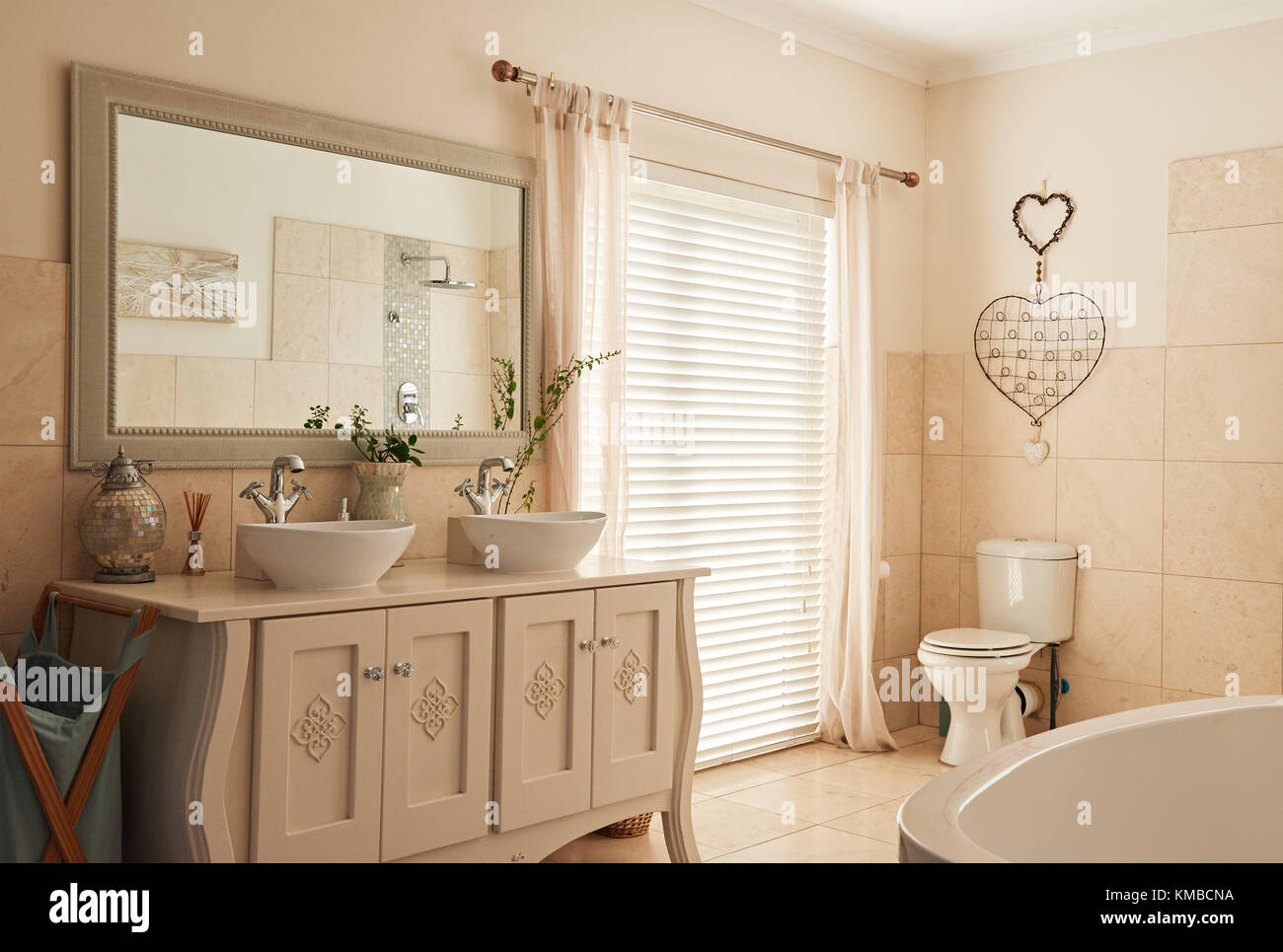 Stylish bathroom interior in a modern suburban home Stock Photo
