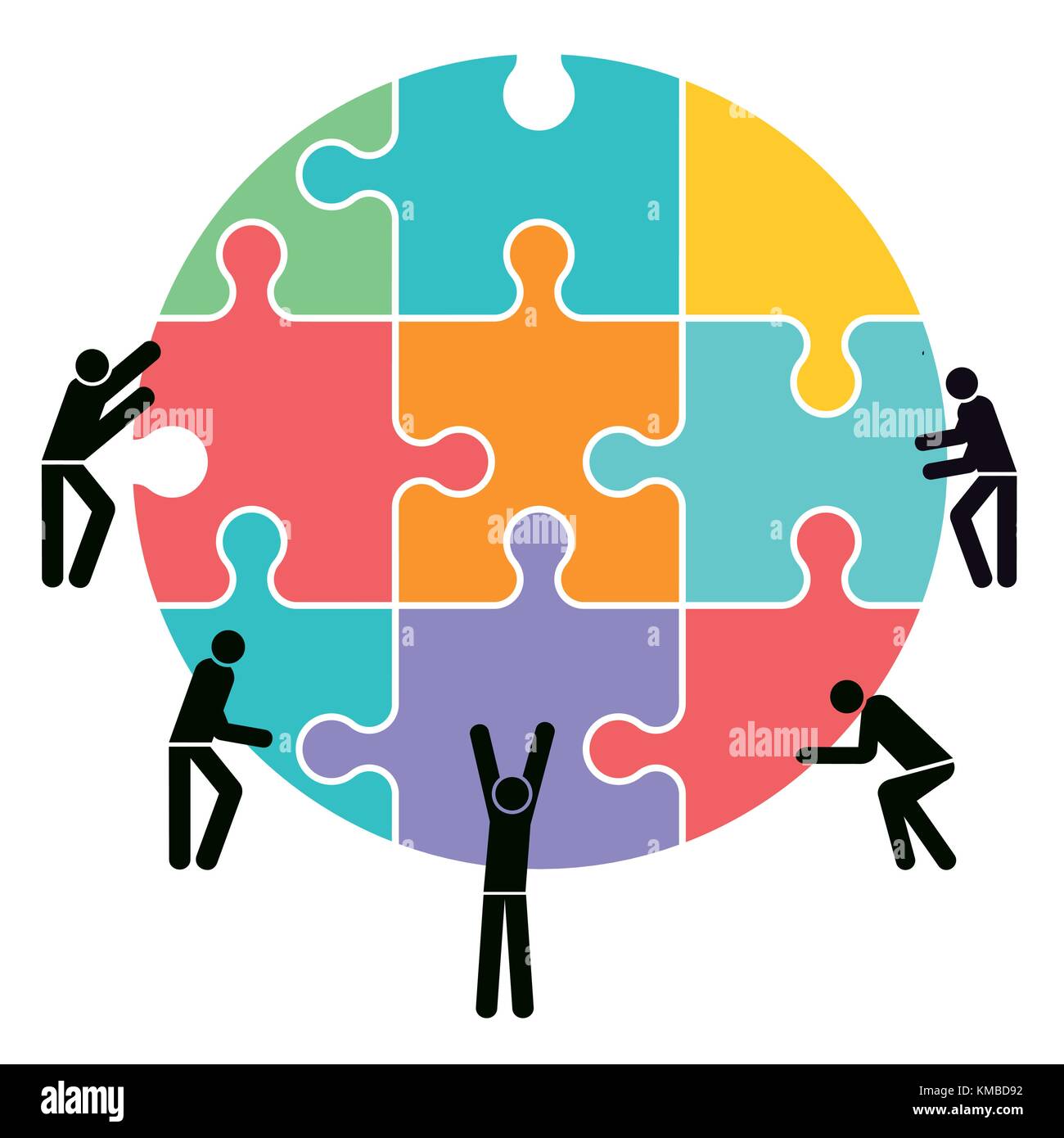 Team cooperation and connection, illustration Stock Vector