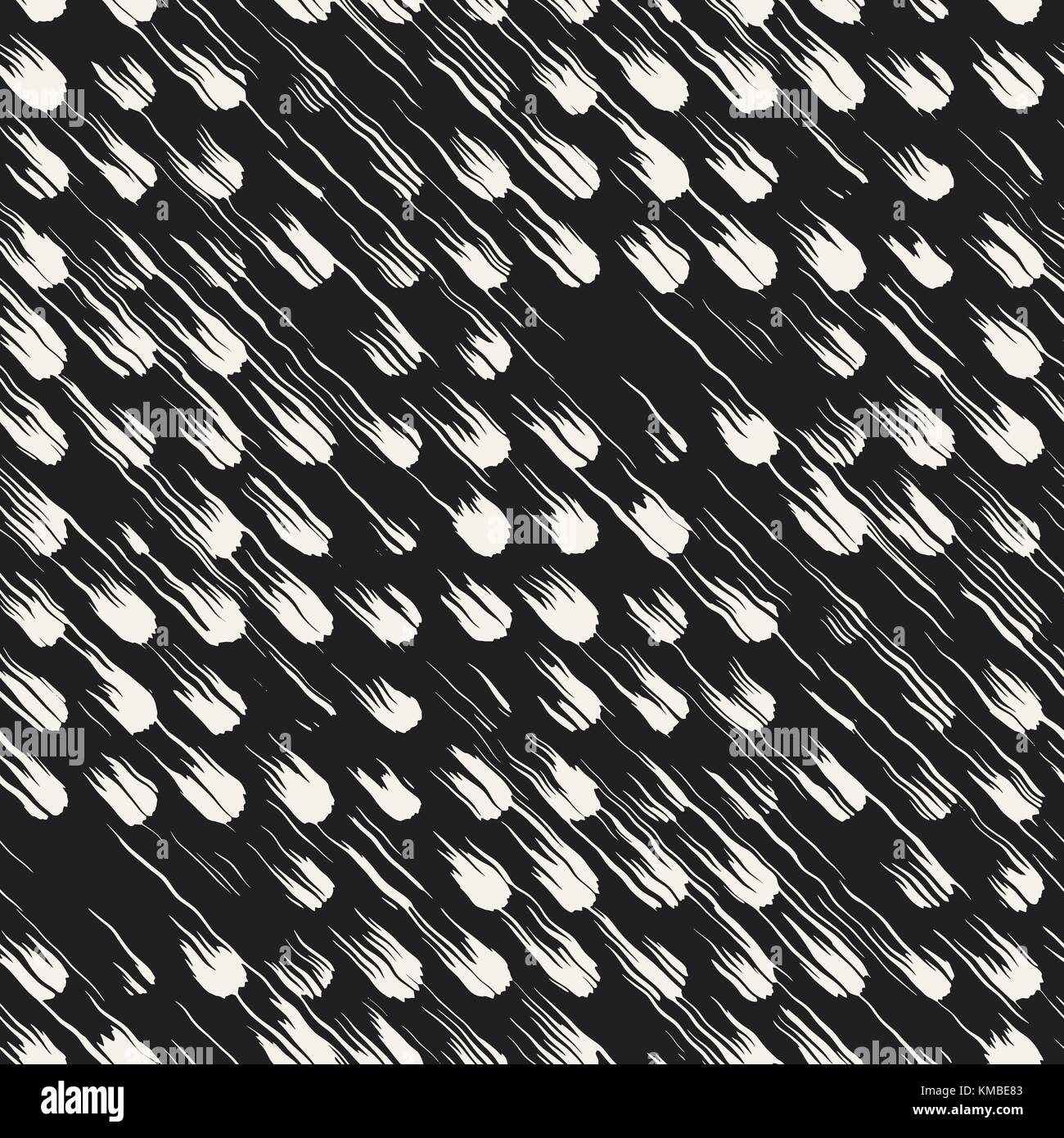 Vector seamless pattern with brush stripes and strokes. Black and white ...