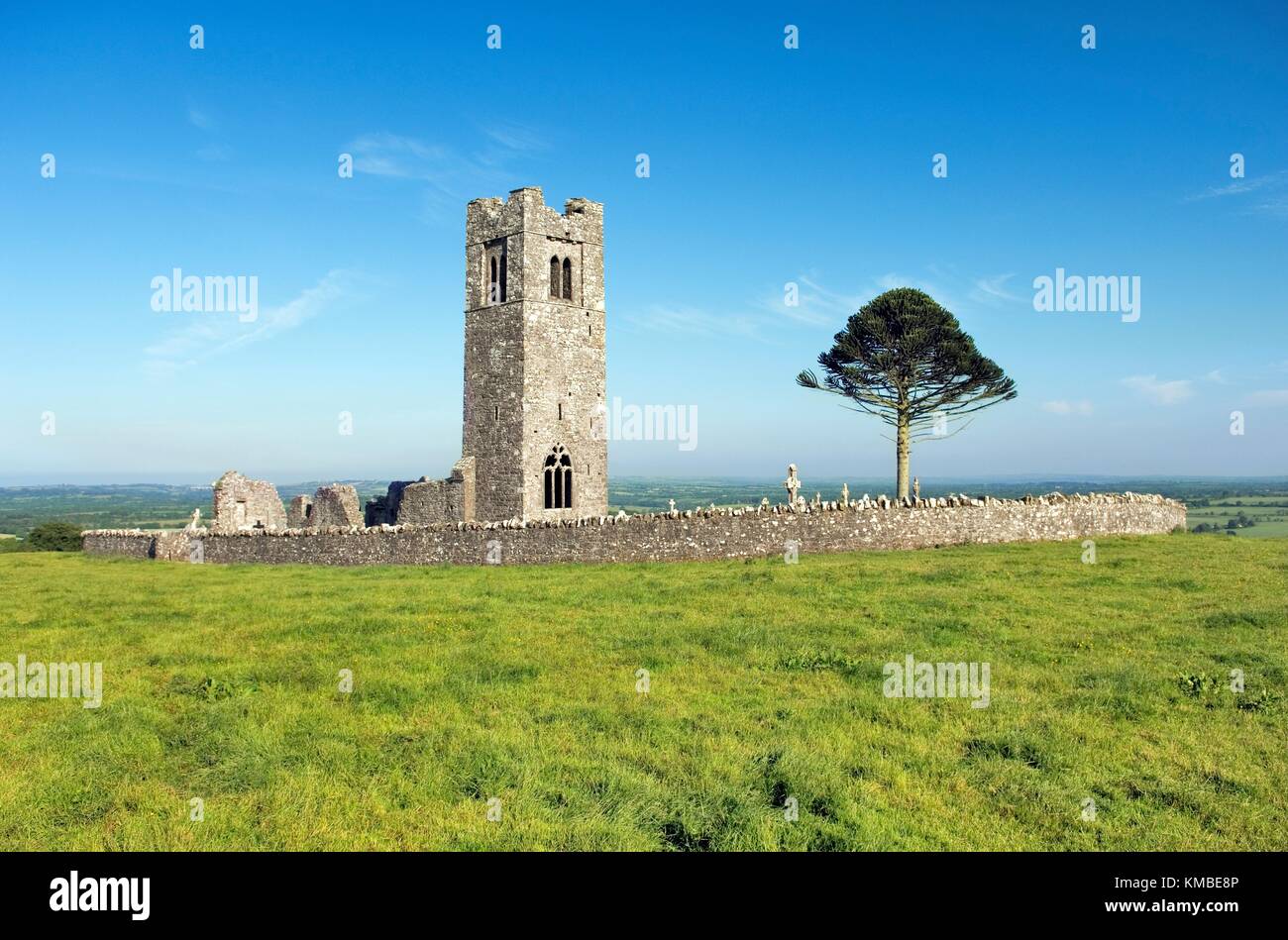 Slane Friary on the Hill of Slane, overlooking the Boyne Valley, north