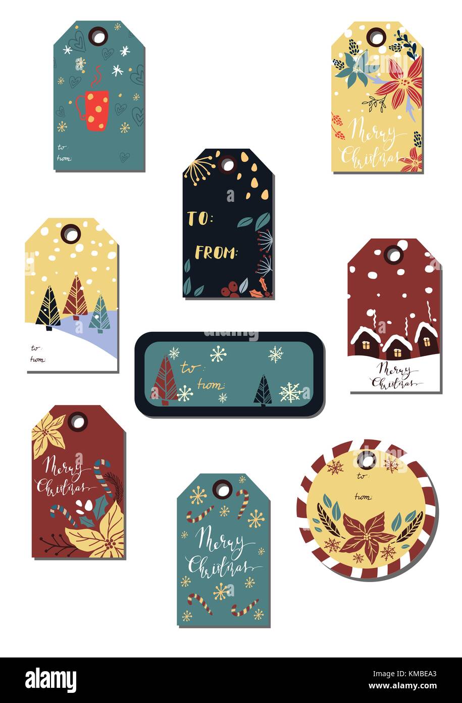 Christmas gift tags set Stock Vector Image & Art Alamy