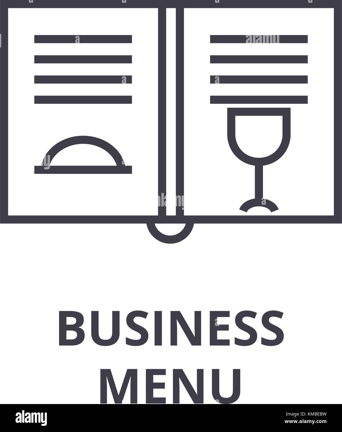 business menu line icon, outline sign, linear symbol, vector, flat ...