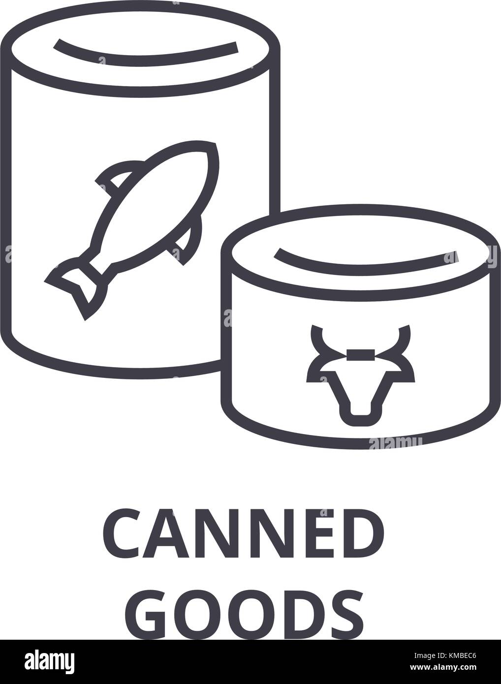 canned goods line icon, outline sign, linear symbol, vector, flat