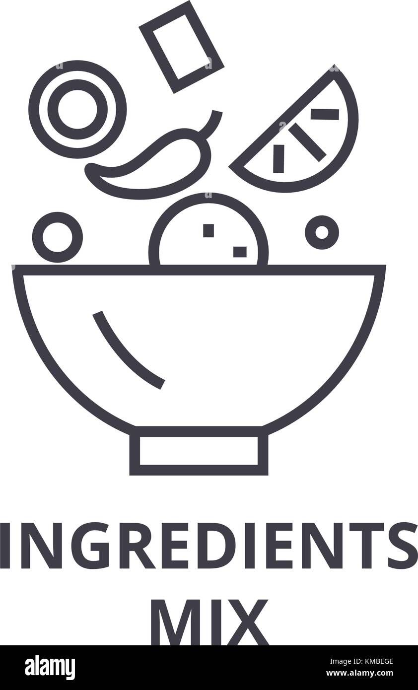 ingredients mix line icon, outline sign, linear symbol, vector, flat