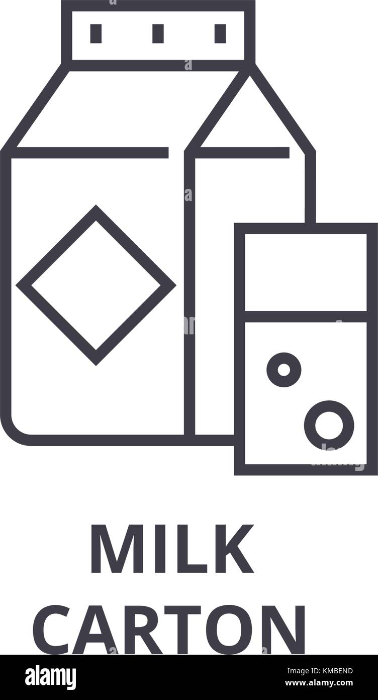 milk carton line icon, outline sign, linear symbol, vector, flat illustration Stock Vector Image