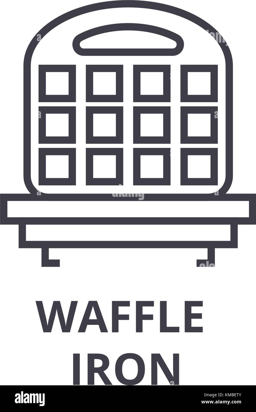 waffle iron line icon, outline sign, linear symbol, vector, flat illustration Stock Vector