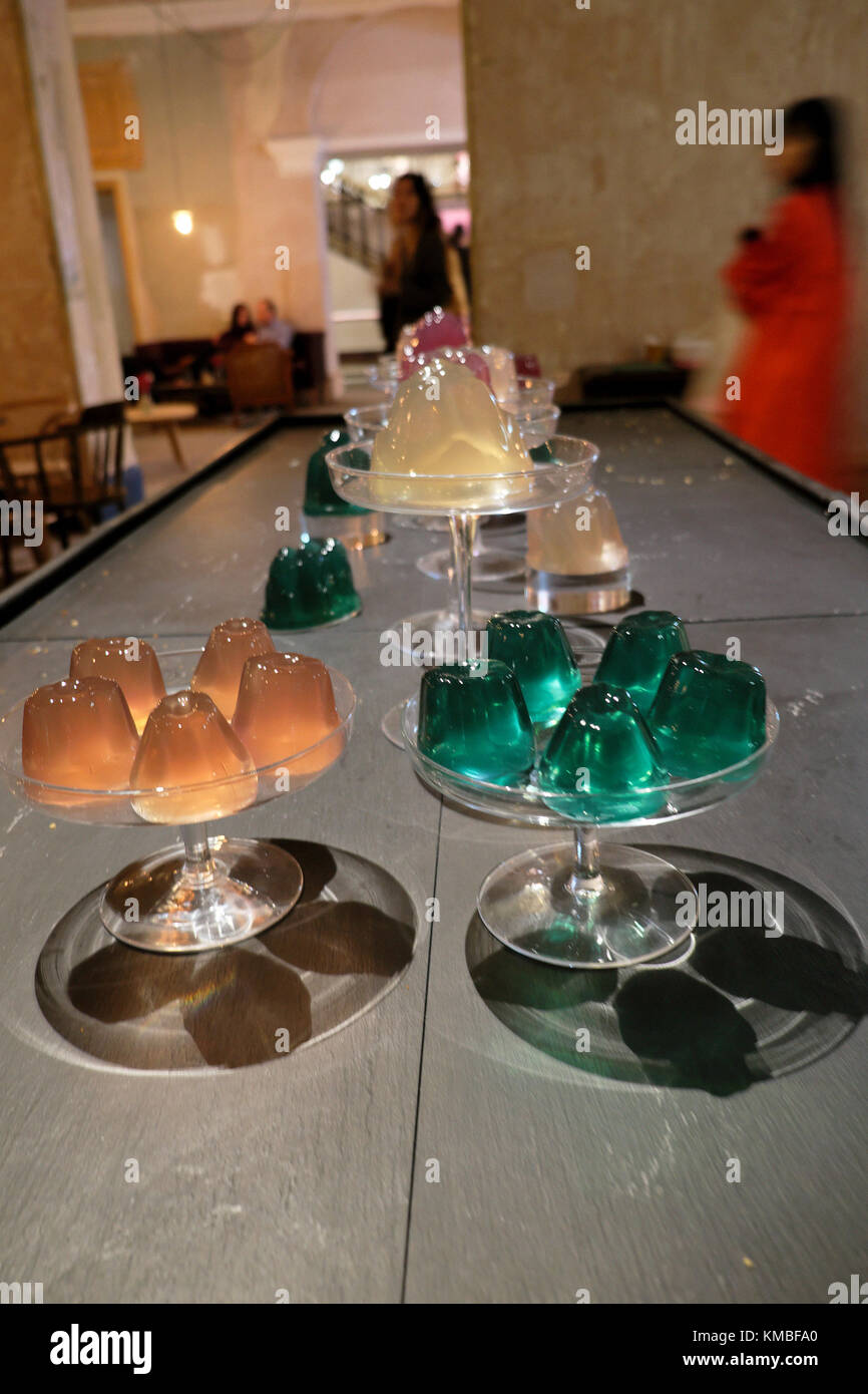 Beautiful coloured jellies at the Burberry Exhibition at Old Sessions House  Clerkenwell Green London EC1  UK  KATHY DEWITT Stock Photo
