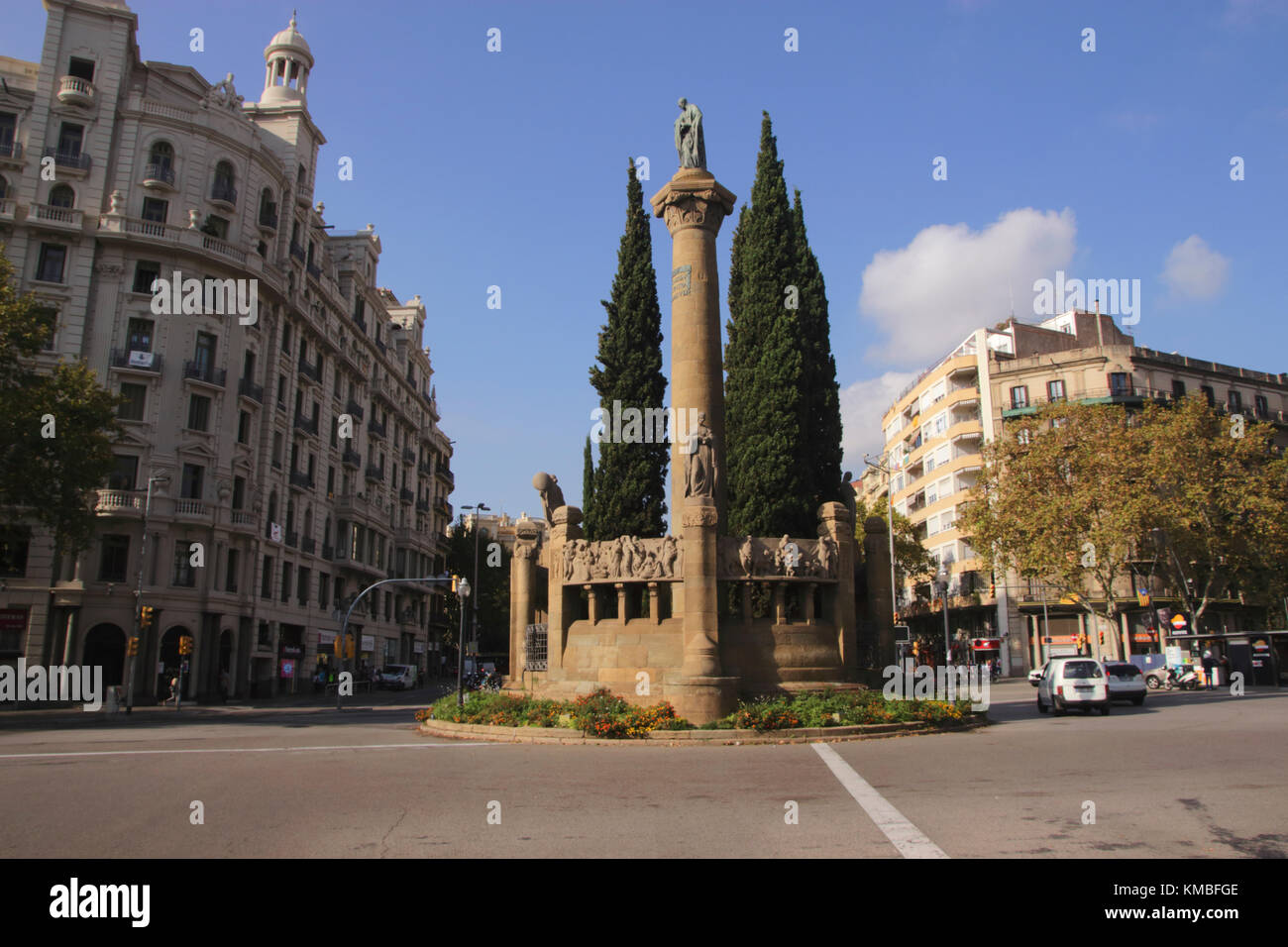 Monument a Mossèn Jacint Verdaguer Eixample Barcelona Spain Stock Photo