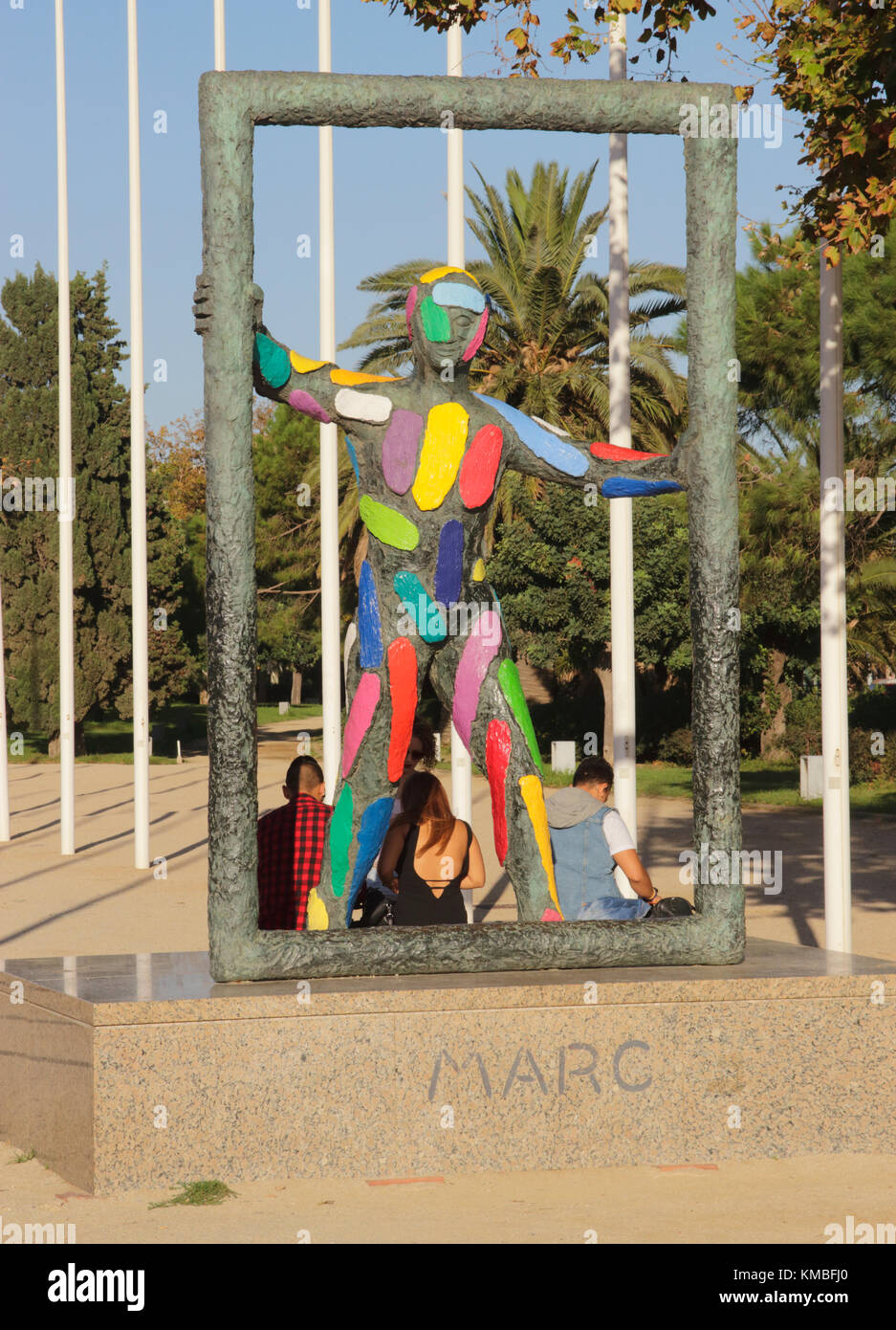 Marc sculpture by Robert Llimos Parc del Port Olimpic Barcelona Spain Stock Photo