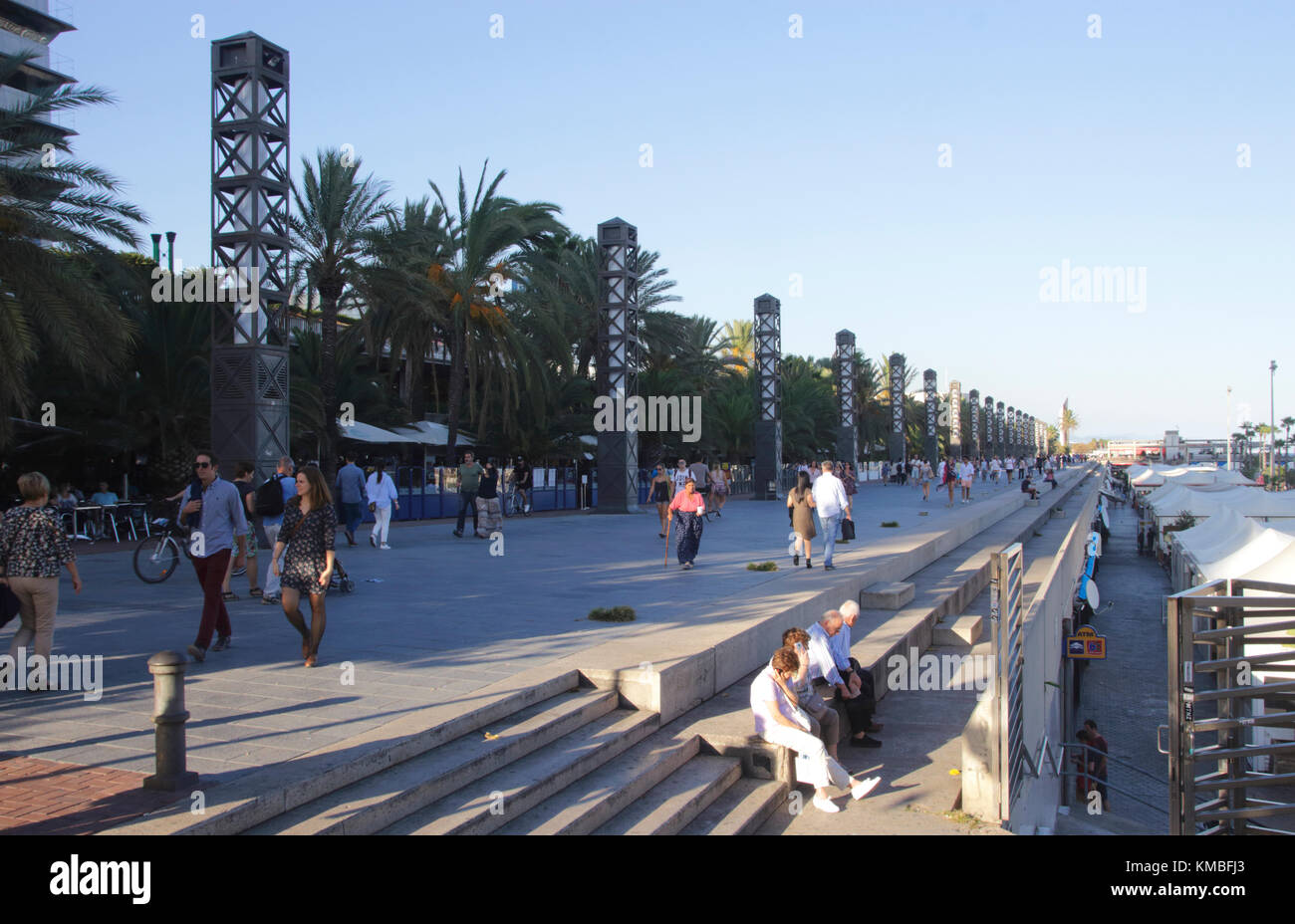 Passeig Maritim del Port Olimpic Barcelona Spain Stock Photo