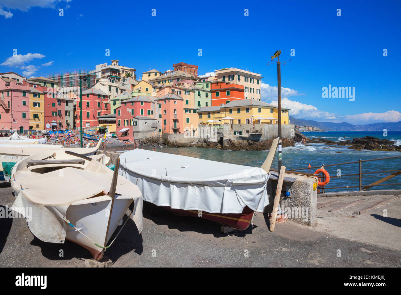 Houses By The Boccadasse Beach Stock Photos Houses By The