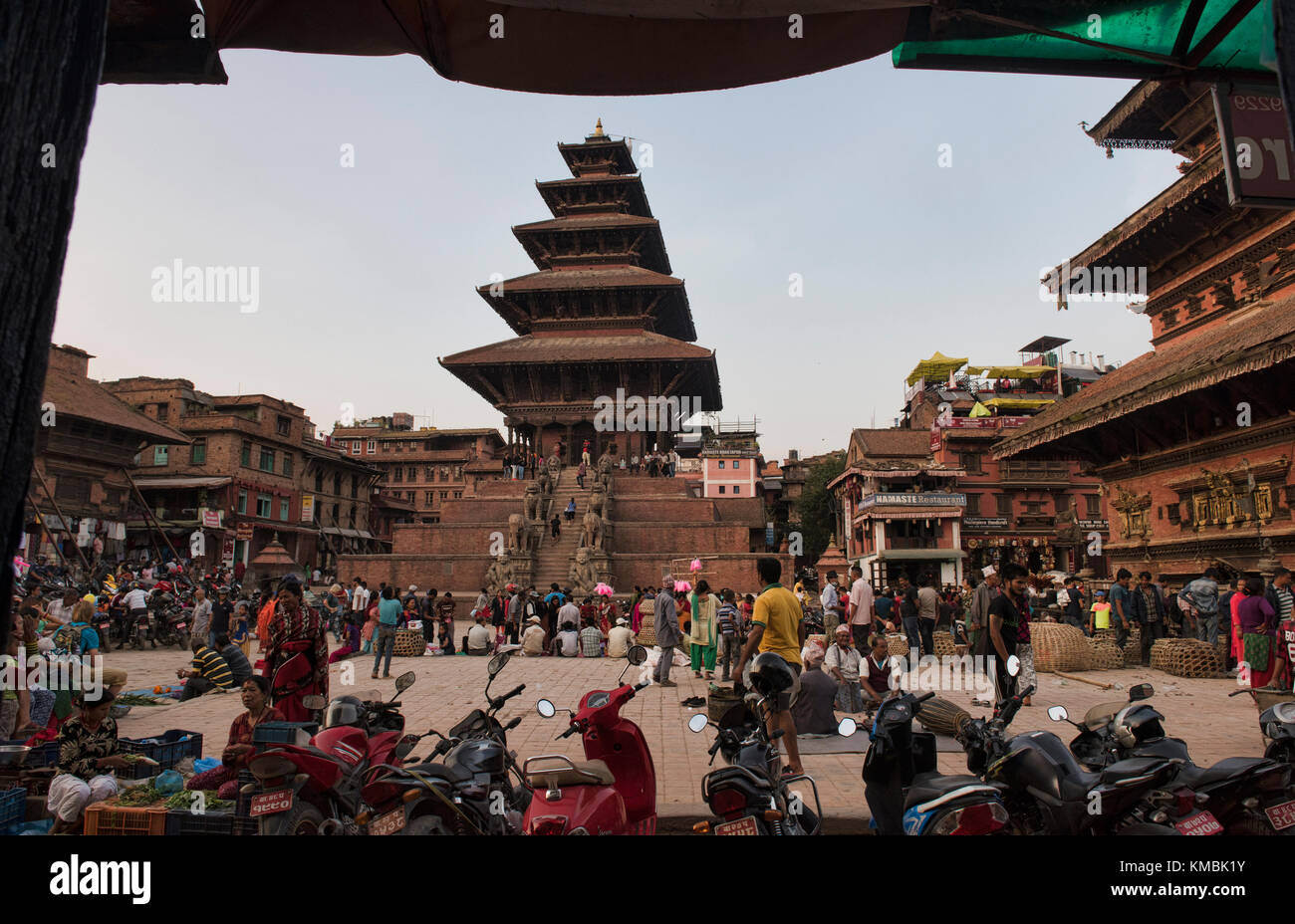 Nyatapola Temple in Taumadhi Square, Bhaktapur, Nepal Stock Photo
