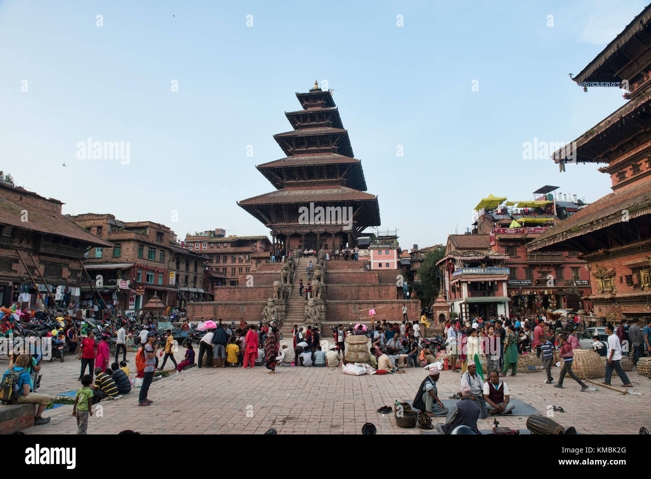 Nyatapola Temple in Taumadhi Square, Bhaktapur, Nepal Stock Photo