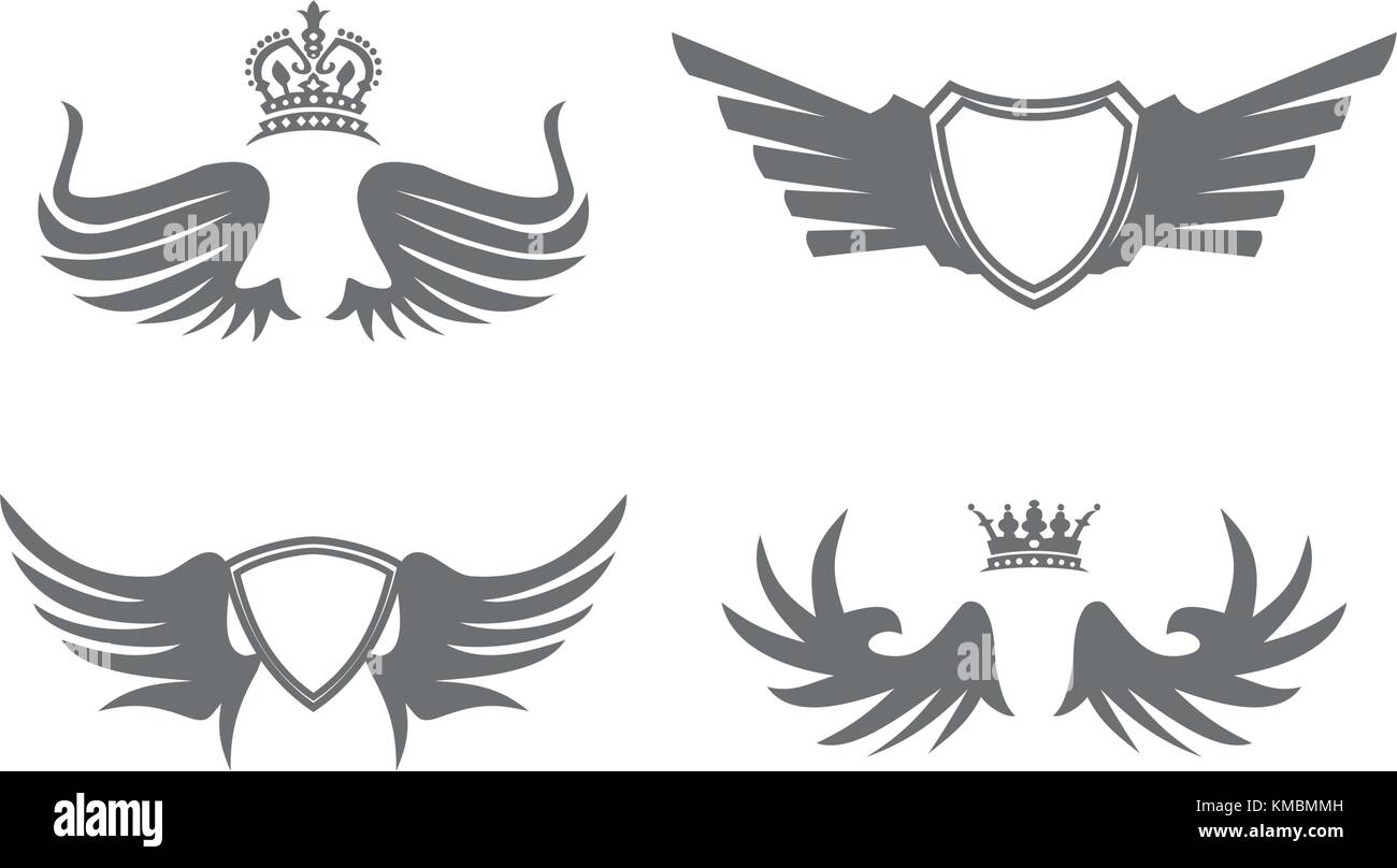 Wing Shield Crown Collection Stock Vector Image & Art - Alamy