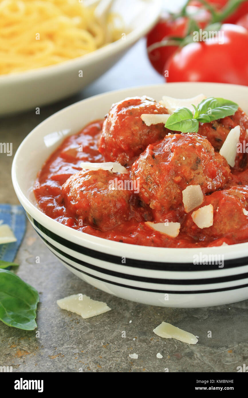 Italian meatballs in tomato sauce Stock Photo Alamy