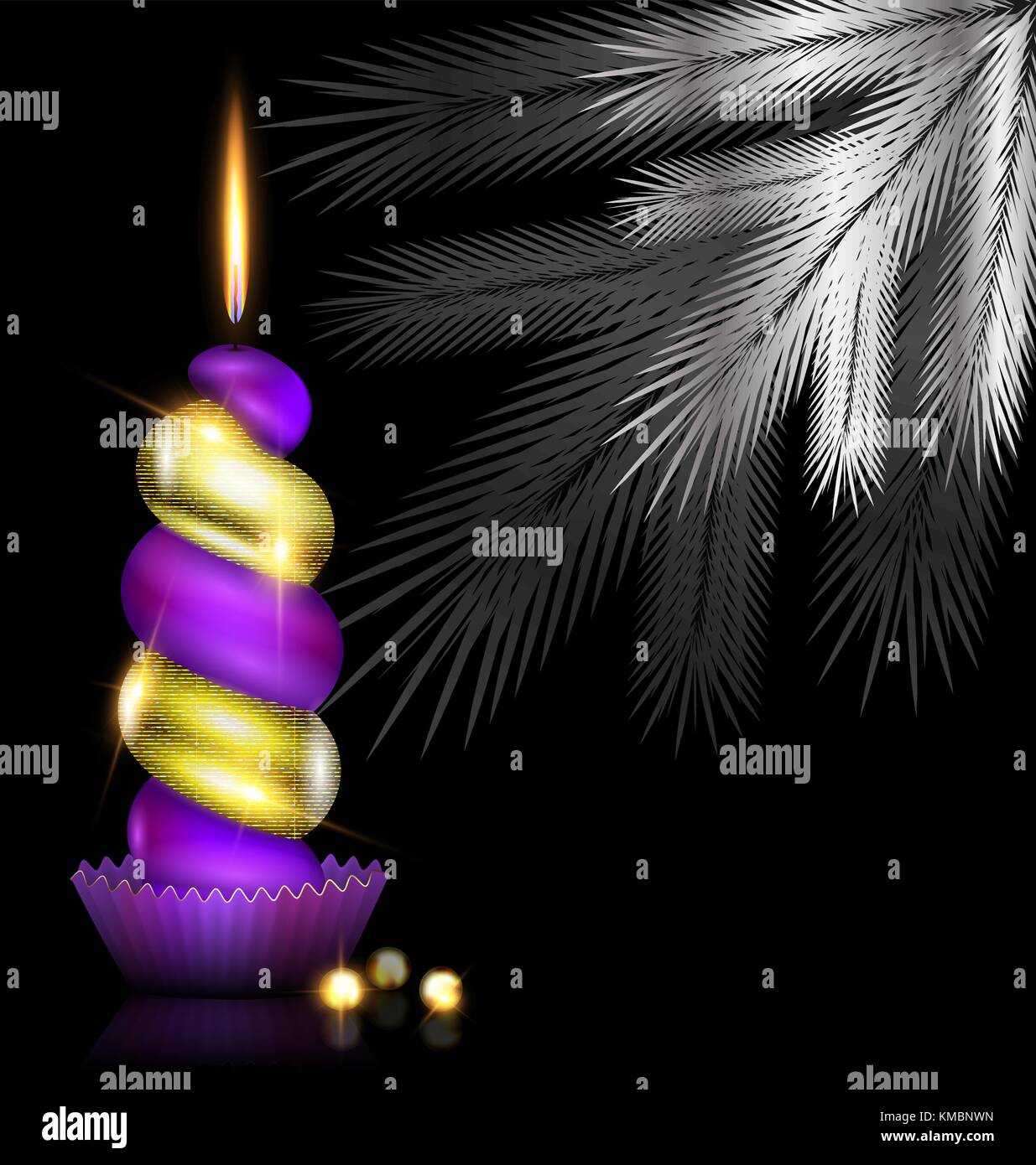 white tree and purple golden candle Stock Vector Image & Art Alamy