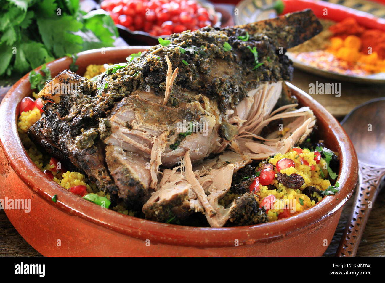 roast moroccan lamb meal Stock Photo - Alamy