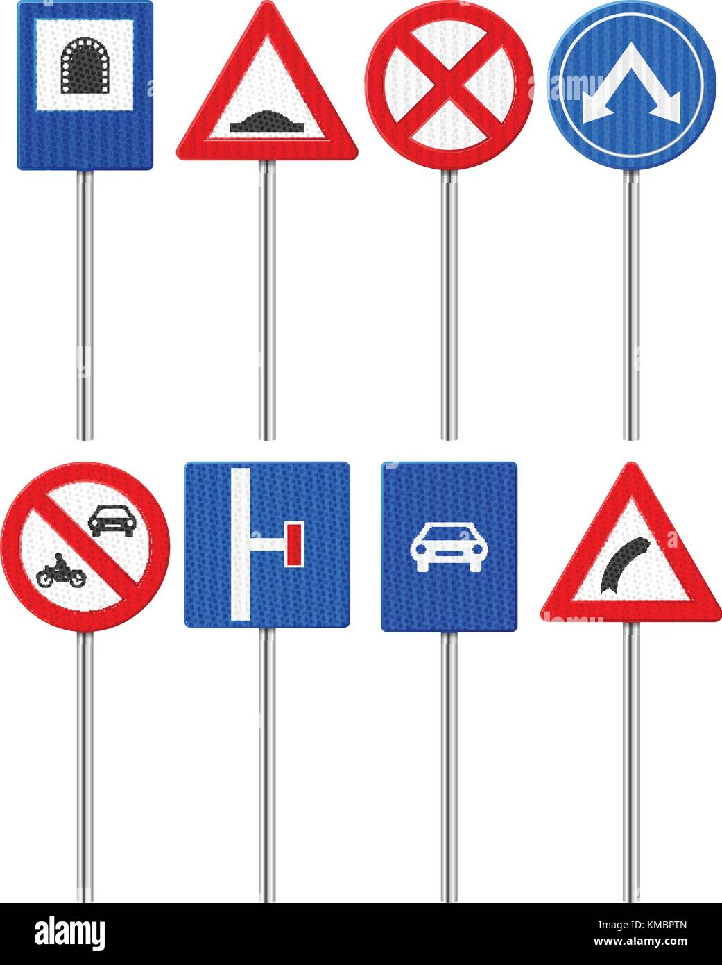 Traffic road signs set on a white background Stock Vector Image & Art ...