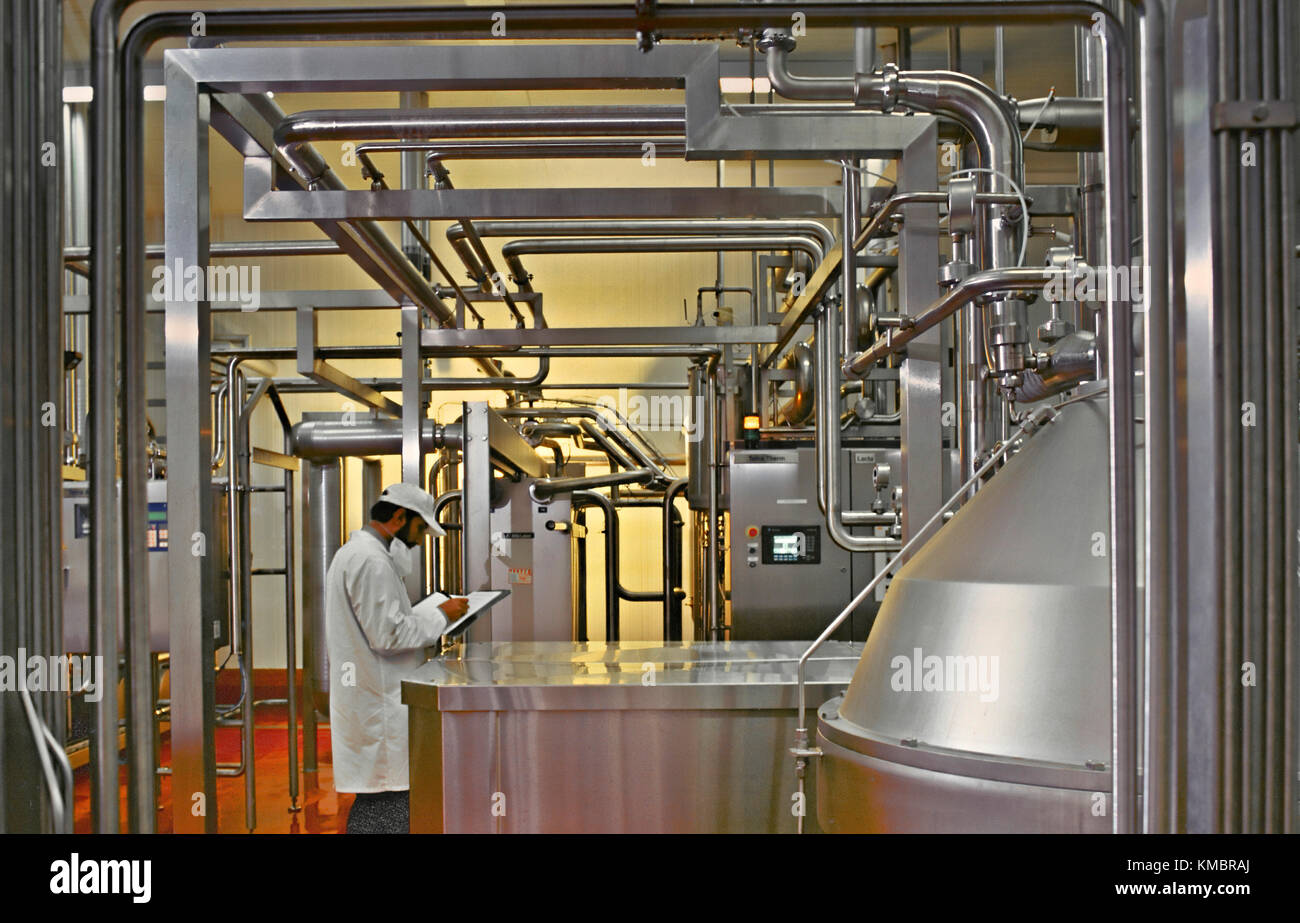 Milk pasteurisation plant Stock Photo