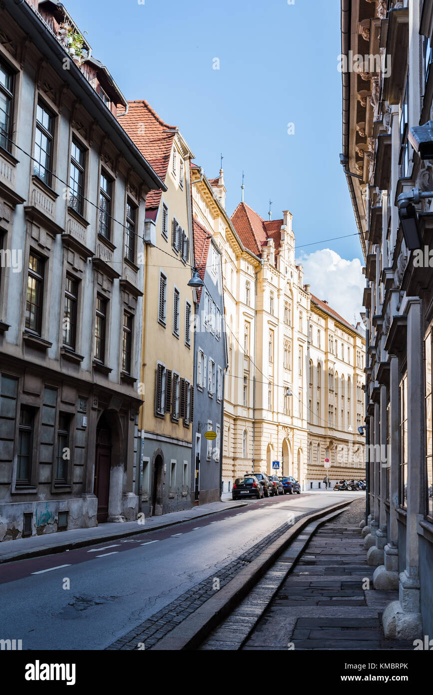 Street in historical city center of Graz Stock Photo - Alamy