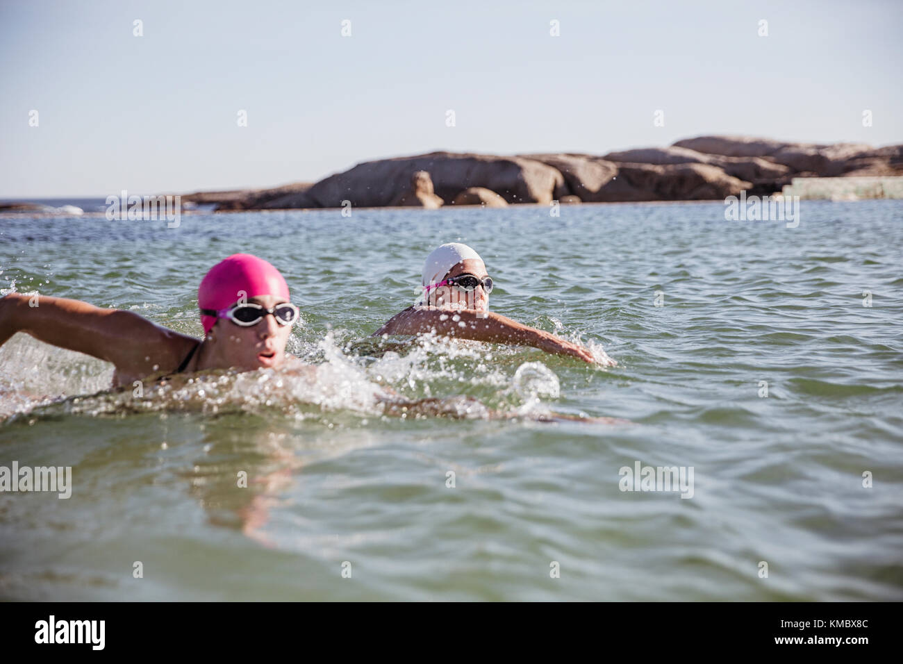 Mature open water swimmers hi-res stock photography and images - Alamy