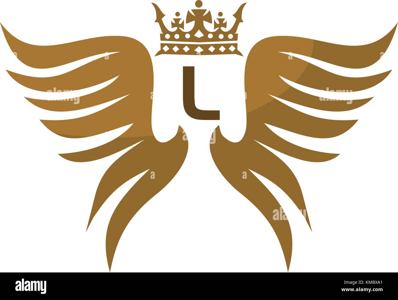 Wing Shield Crown Initial L Stock Vector Image & Art - Alamy