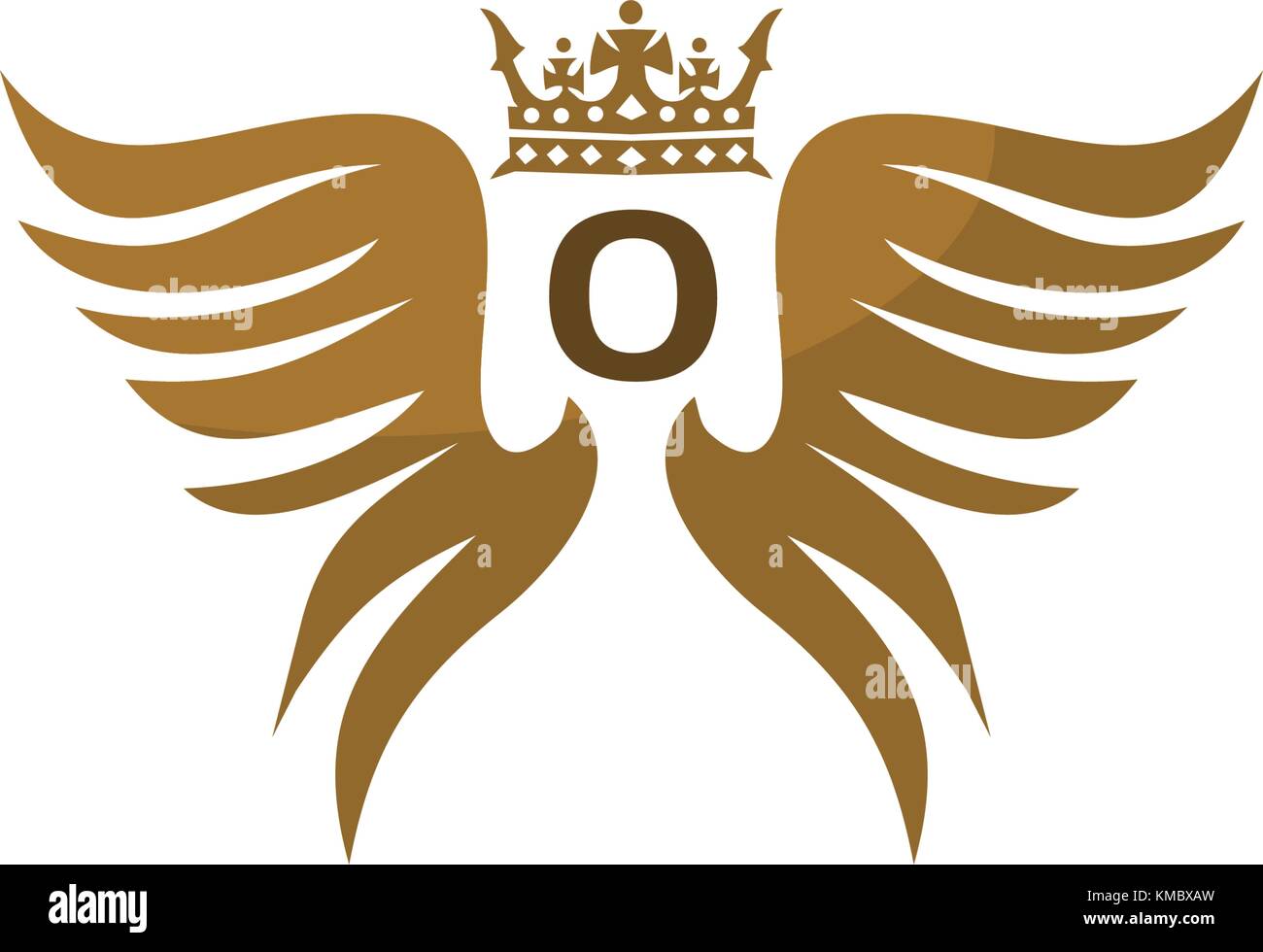 Wing Shield Crown Initial O Stock Vector Image & Art - Alamy