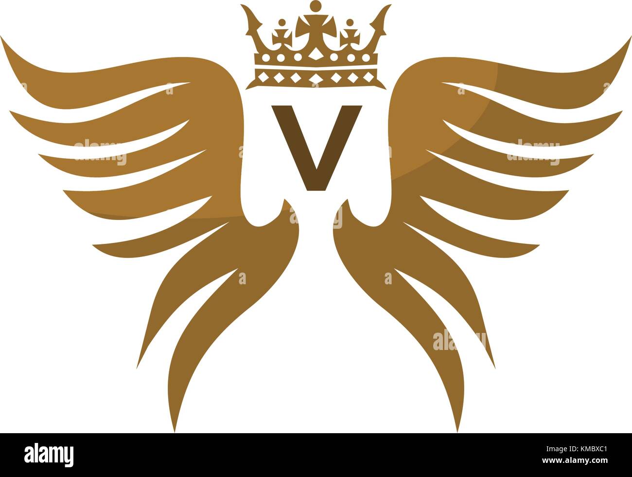 Wing Shield Crown Initial V Stock Vector Image & Art - Alamy