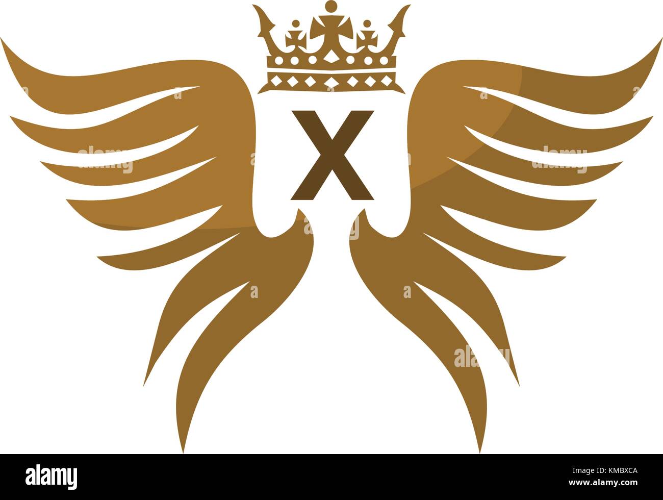 Wing Shield Crown Initial X Stock Vector Image & Art - Alamy