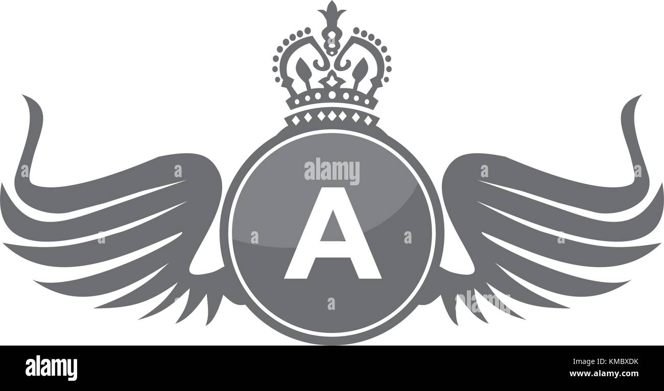 Wing Shield Crown Initial A Stock Vector Image & Art - Alamy