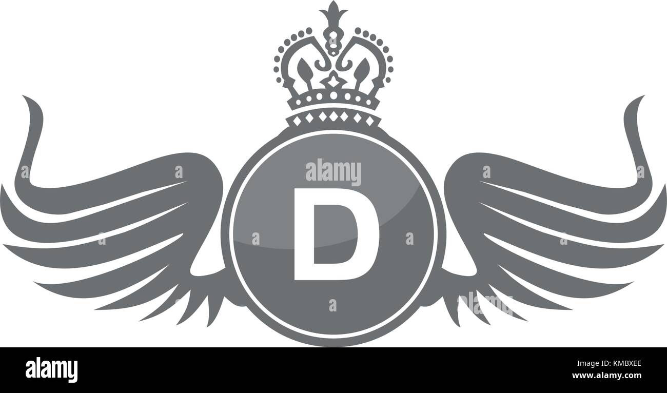 Wing Shield Crown Initial D Stock Vector Image & Art - Alamy