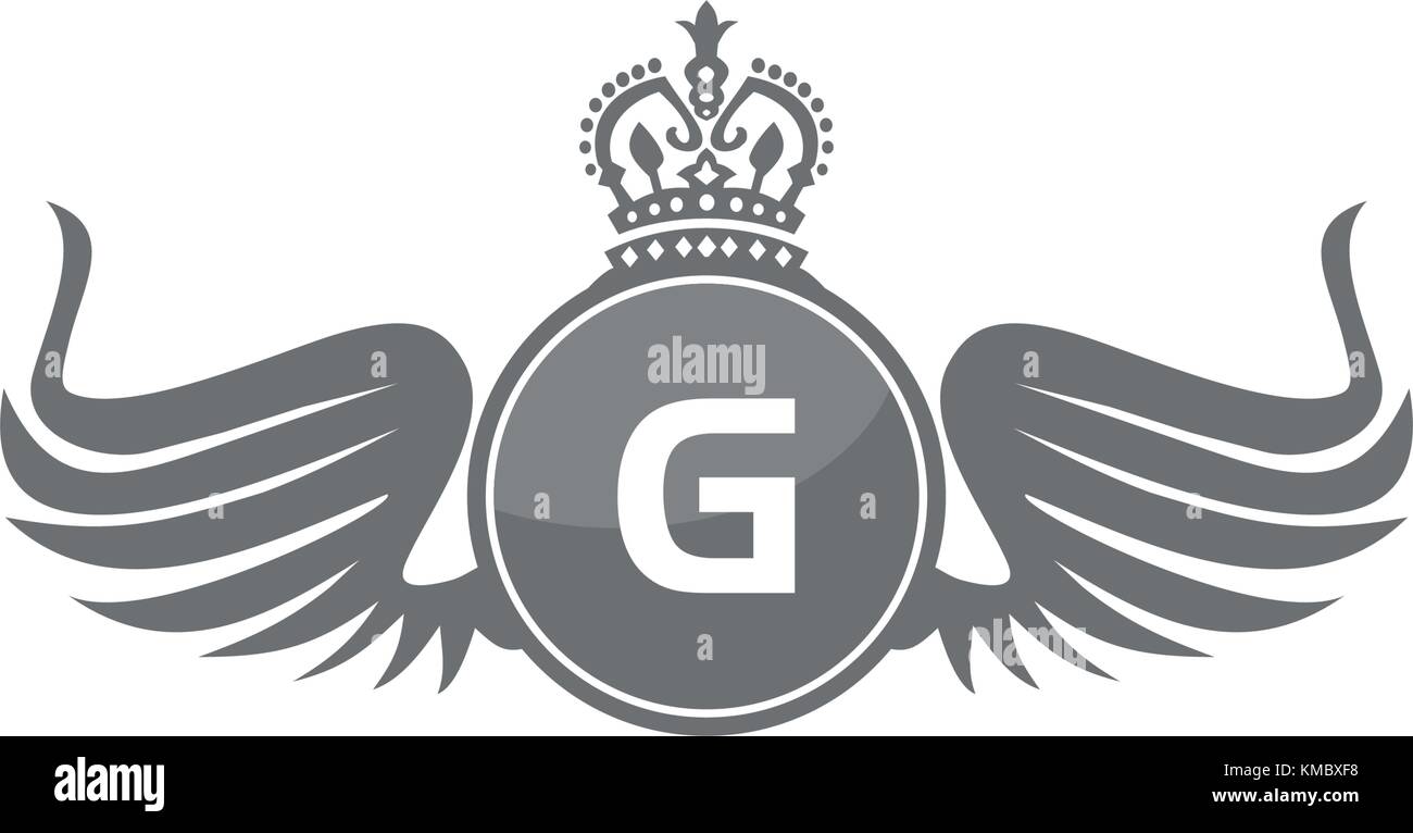 Wing Shield Crown Initial G Stock Vector Image & Art - Alamy