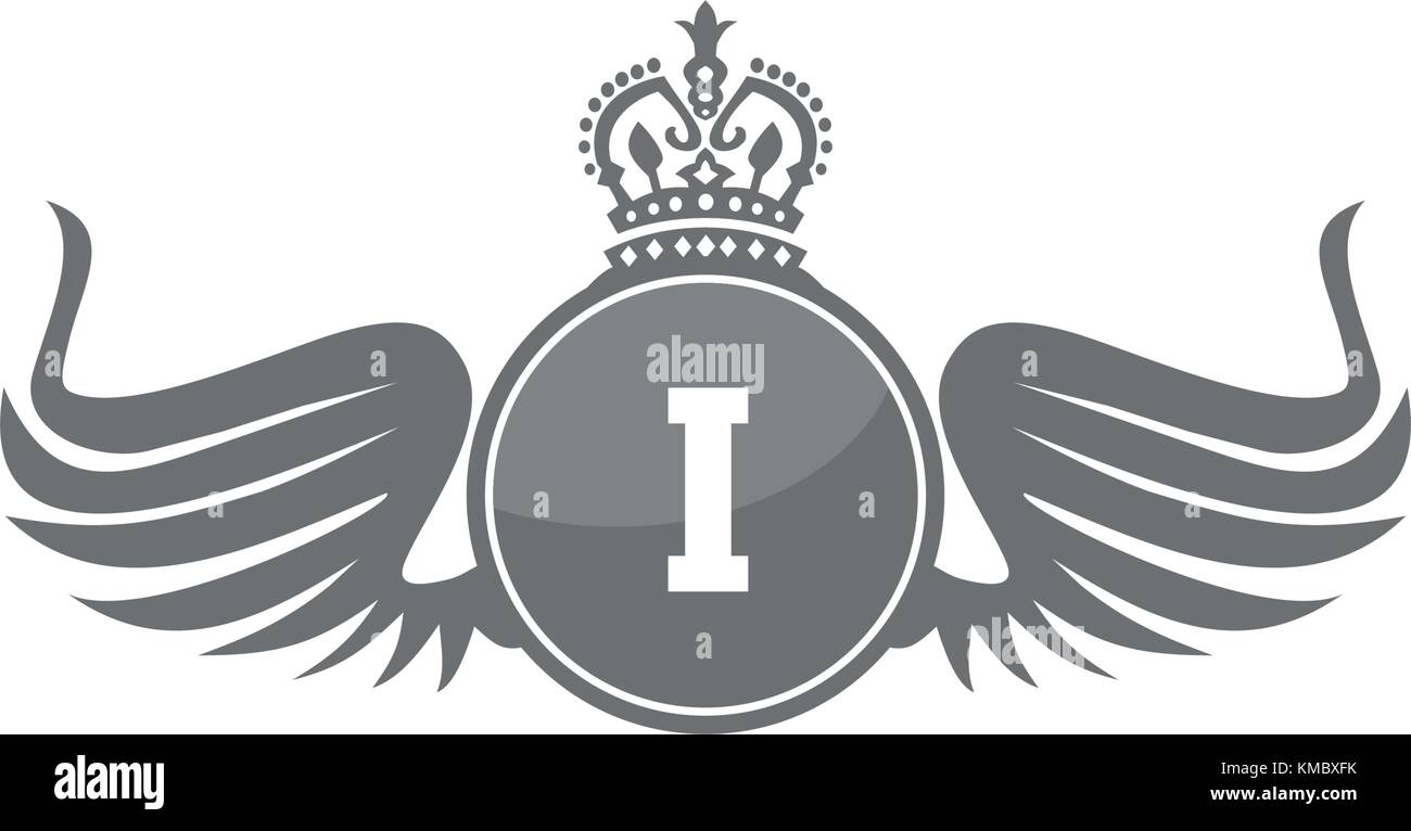 Wing Shield Crown Initial I Stock Vector Image & Art - Alamy