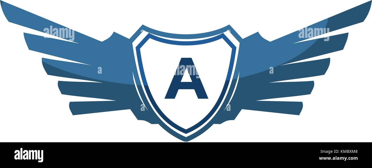 Wing Shield Initial A Stock Vector Image & Art - Alamy