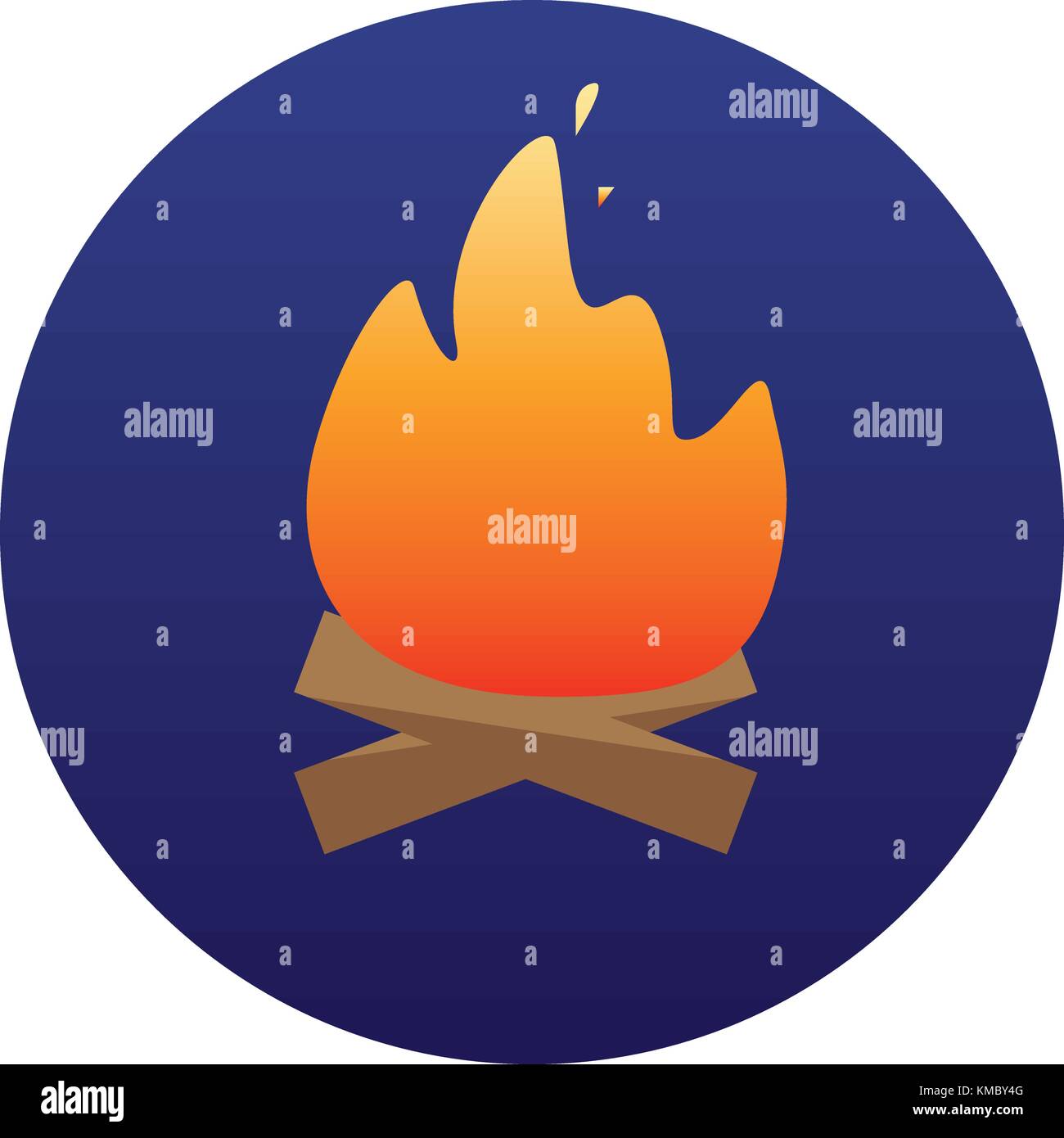 Campfire with firewood icon of vector illustration for web Stock Vector ...