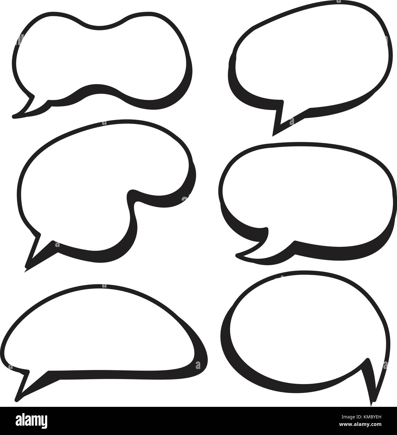 Cartoon bubbles set. Comic style speech bubbles collection. Funny