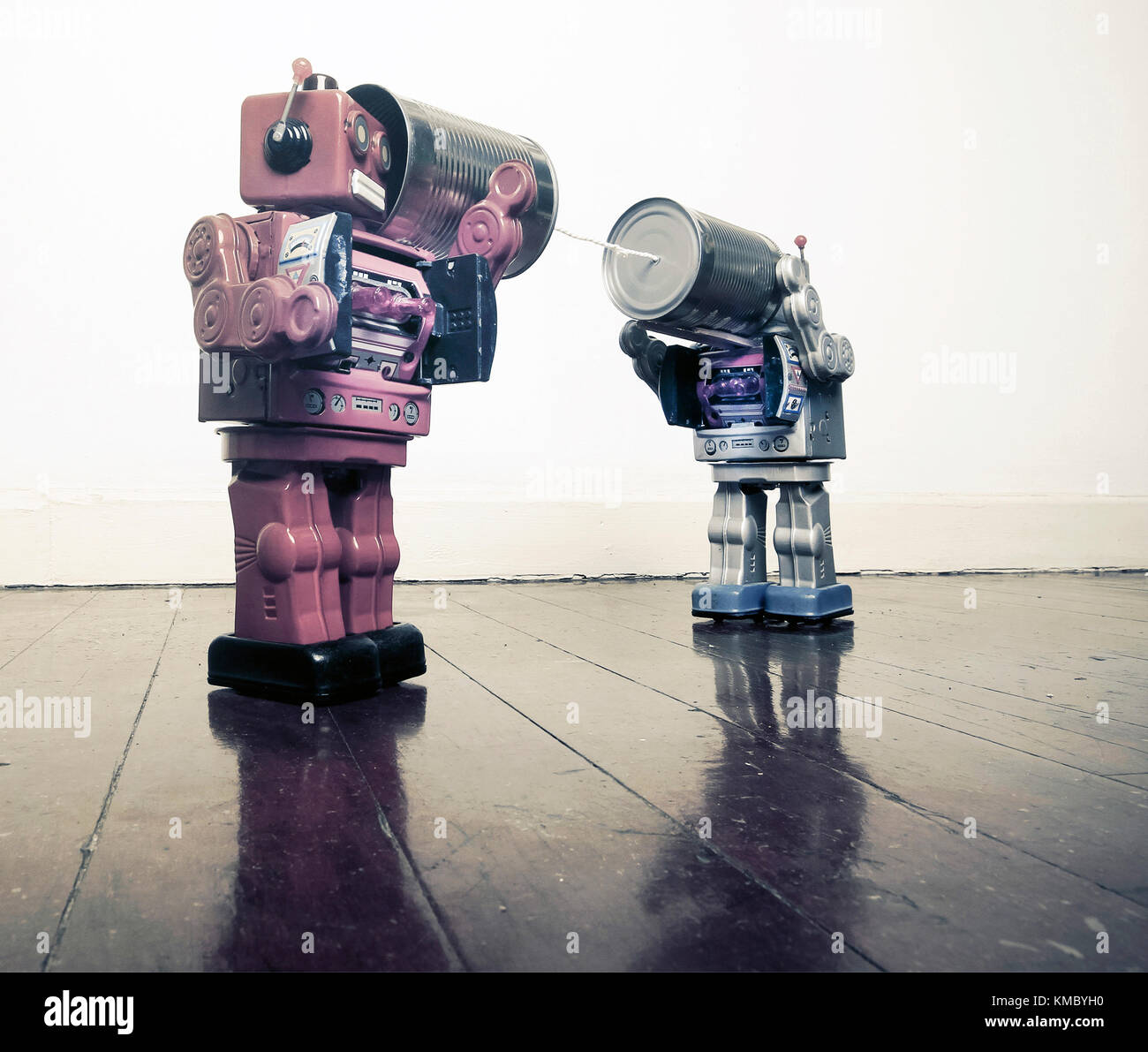 two robots talking