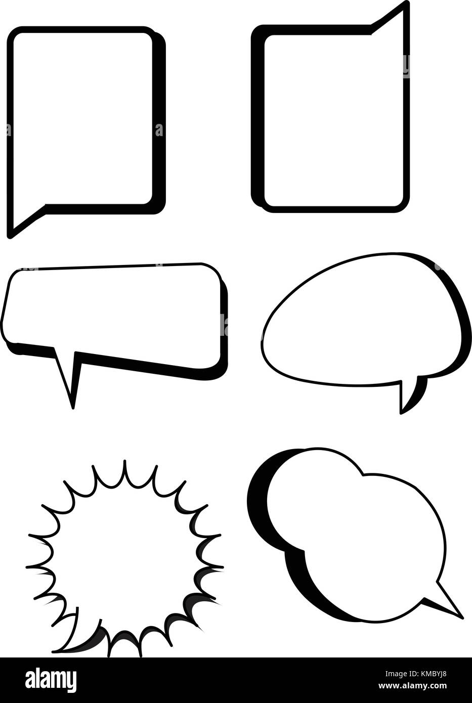 Comic bubbles text boxes set with blank speech box vector illustration  Stock Vector Image & Art - Alamy