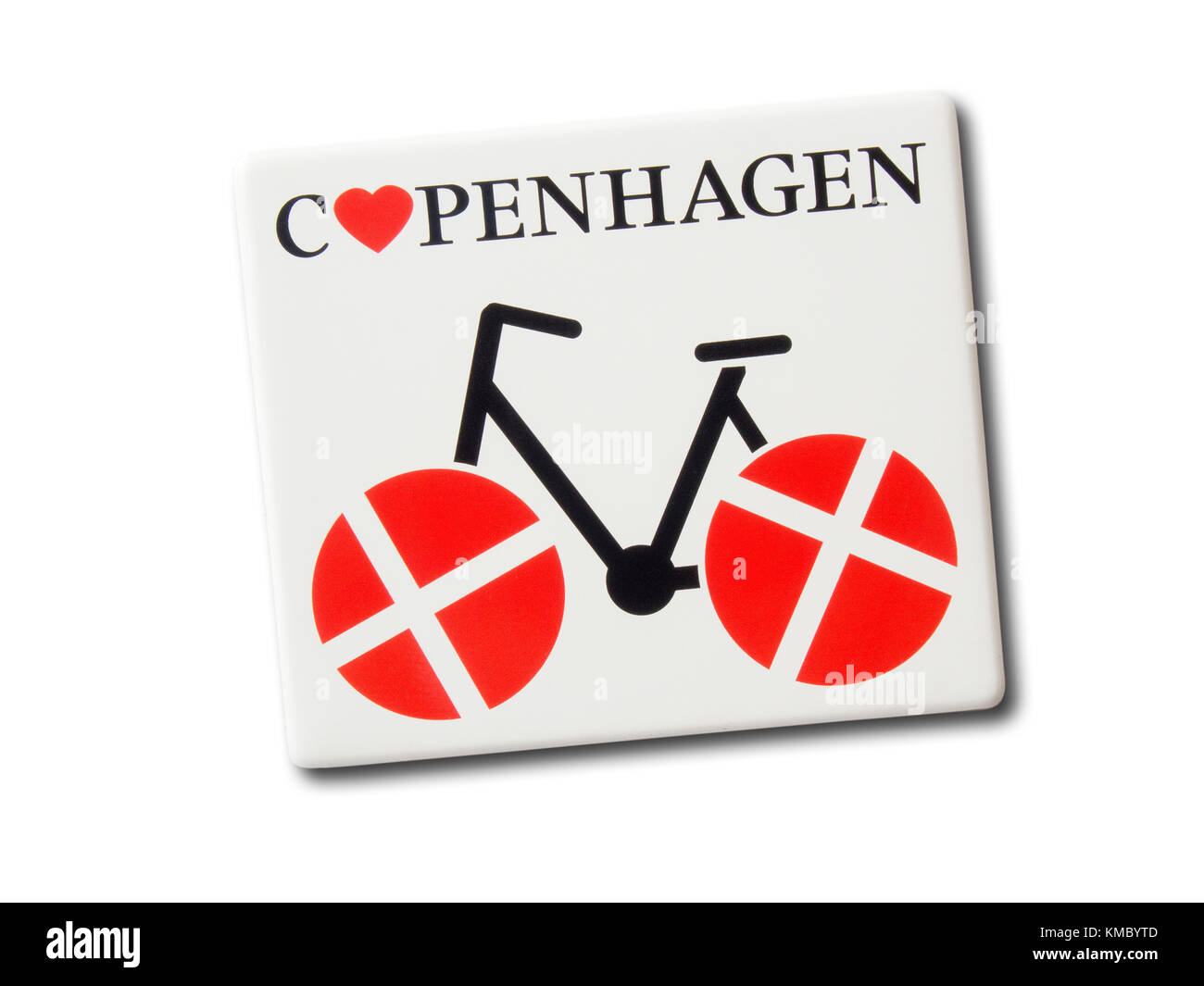 Copenhagen souvenir refrigerator magnet isolated on white background Stock Photo