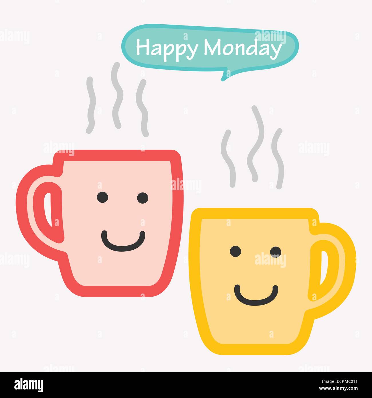 Happy Monday With Coffee Cup. Vector Illustration Stock Vector ...