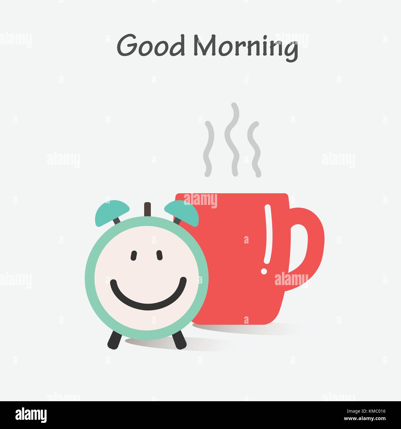 Good Morning With Coffee And Alarm Clock Stock Vector Image & Art Alamy