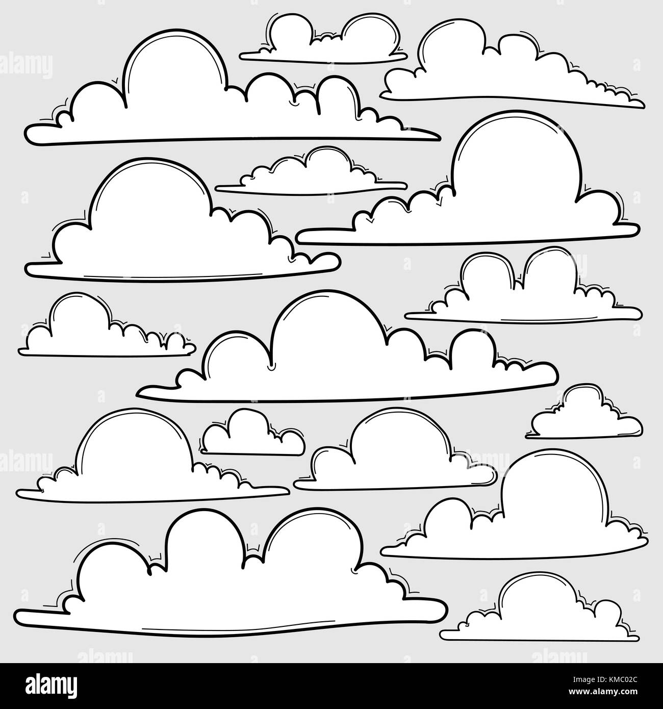 Hand Drawn Clouds Set. Vector Illustration Stock Vector Image & Art - Alamy