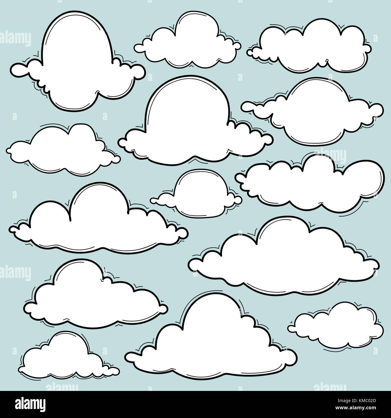 Hand Drawn Clouds Set Stock Vector Image & Art Alamy