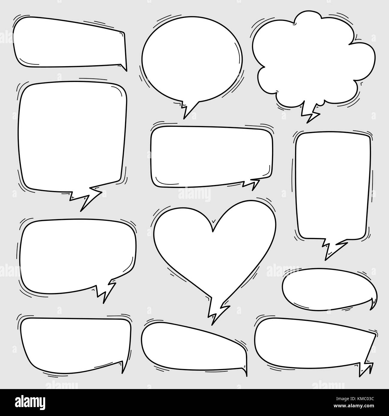 Hand Drawn Bubbles Set. Vector Illustration Stock Vector Image & Art