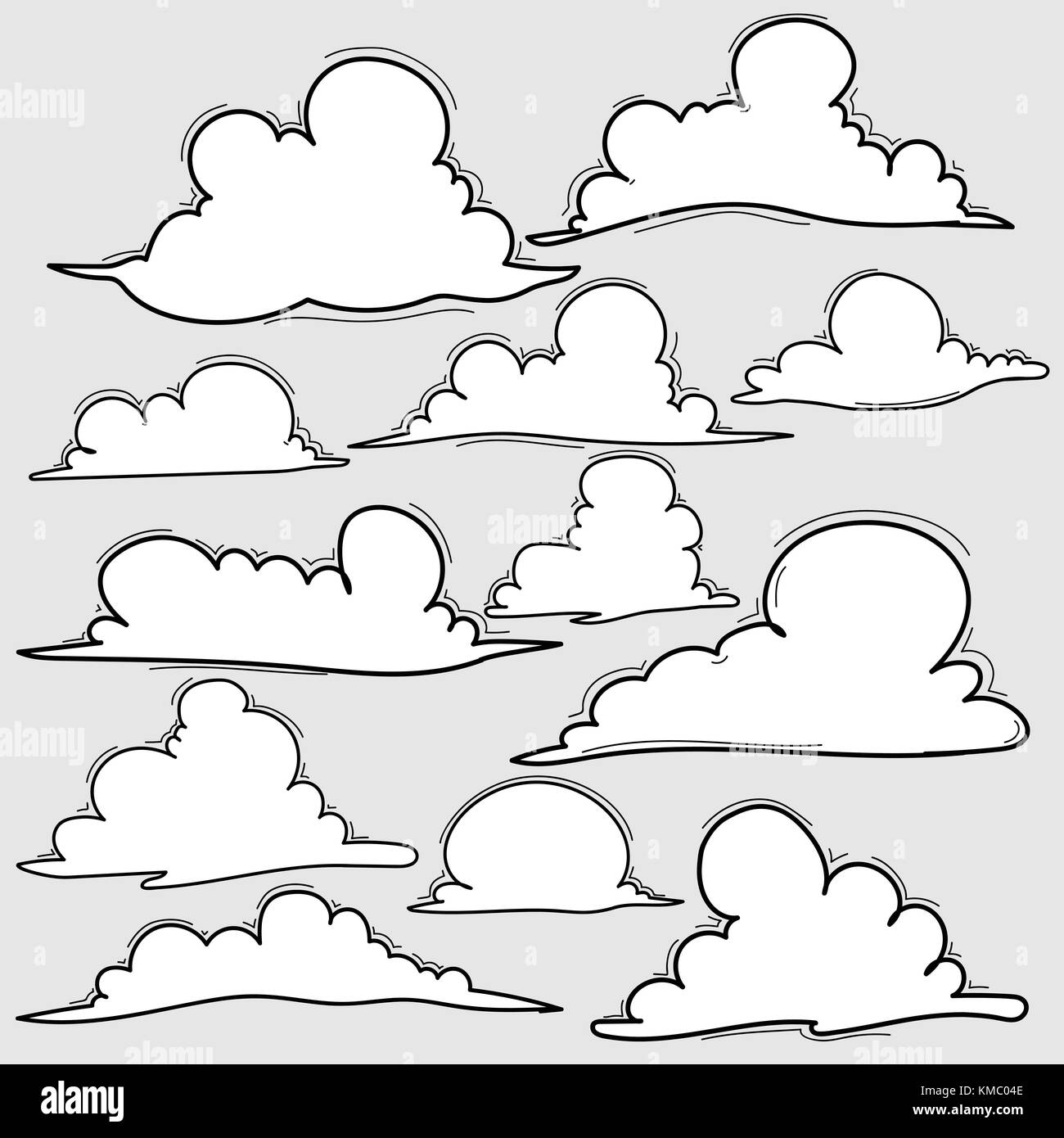 Hand Drawn Clouds Set. Vector Illustration Stock Vector Image & Art Alamy