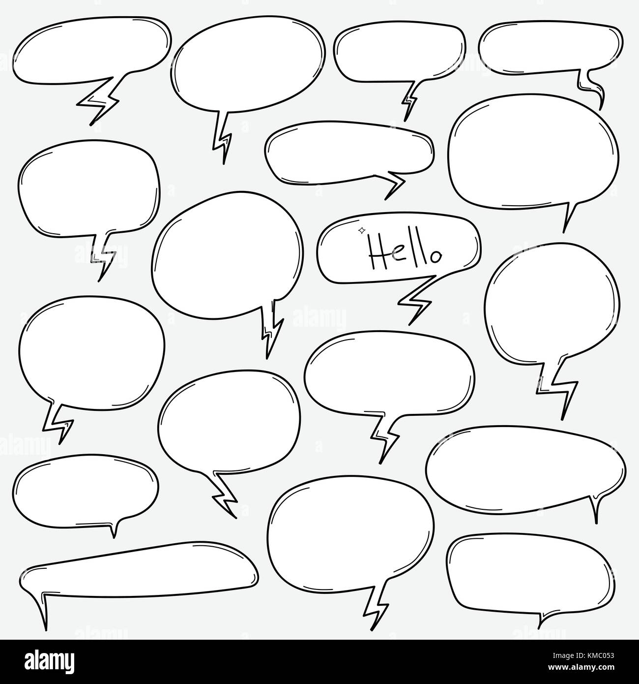 Hand Drawn Bubbles Set. Vector Illustration Stock Vector Image & Art